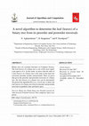 Research paper thumbnail of Journal of Algorithms and Computation A novel algorithm to determine the leaf (leaves) of a binary tree from its preorder and postorder traversals