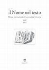 La favola del nome ‘stracangiato’. Spigolature di antroponomastica sulla Giostra degli scambi e dintorni, «il Nome nel Testo. Rivista internazionale di onomastica letteraria», XIX, 2017, pp. 89-101. Cover Page