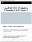 Research paper thumbnail of How Do I Tell If My Website Follows Best SEO Practices