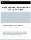 Research paper thumbnail of Which Platform Should I Choose for My Website?