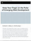 Research paper thumbnail of Keep Your Finger on the Pulse of Emerging Web Development