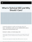 Research paper thumbnail of What Is Technical SEO and Why Should I Care?