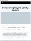 Research paper thumbnail of Brainstorming Ways to Gamify a Website