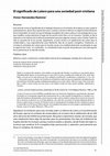 Research paper thumbnail of El significado de Lutero para una sociedad post-cristiana