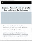 Research paper thumbnail of Creating Content with an Eye to Search Engine Optimization