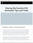 Research paper thumbnail of Sharing My Favorite CSS Animation Tips and Tricks