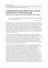 Research paper thumbnail of Conditioning Demand: Older People, Thermal Comfort and Low-Carbon Housing