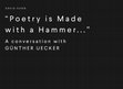 Research paper thumbnail of „Poetry is Made with a Hammer”. A Conversation with Günther Uecker, in: Balkon 2013-2015 iBooks, Budapest, 2016, 23–33.