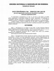 Research paper thumbnail of UNIUNEA NAŢIONALĂ A BAROURILOR DIN ROMÂNIA