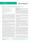 Bioethics and Bioethical Education, Where to? Cover Page