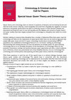 Research paper thumbnail of Call for Papers: Criminology & Criminal Justice Call for Papers Special Issue: Queer Theory and Criminology