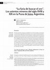 Research paper thumbnail of " La furia de buscar el oro ". Los asientos mineros del siglo XVIII y XIX en la Puna de Jujuy, Argentina.