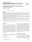 Feedback and Behavioral Intervention in Residential Energy and Resource Use: a Review (End Use Efficiency, Yu Wang, Special Editor) Cover Page