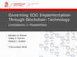 Research paper thumbnail of Governing SDG Implementation Through Blockchain Technology