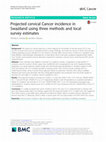 Research paper thumbnail of Projected cervical Cancer incidence in Swaziland using three methods and local survey estimates