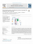 Enhanced photocatalytic and antibacterial activities of Ag-doped TiO 2 nanoparticles under visible light Cover Page