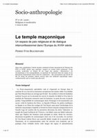 «Le temple maçonnique» Cover Page