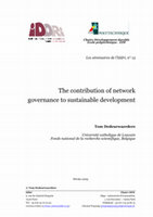 The contribution of network governance to sustainable development Cover Page