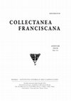 Collectanea Franciscana 88 (2018) 3-4: Indici e abstract Cover Page