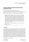 Research paper thumbnail of Consumer willingness to pay for food safety: the case of mycotoxins in milk