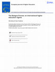 European Journal of Higher Education The Bologna Process: an international higher education regime Cover Page