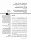 Research paper thumbnail of Codes d'éthique et autonomie professionnelle : les enseignants du Québec devraient-ils se prévaloir d'un code d'éthique uniforme