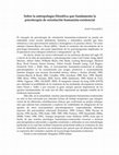 Research paper thumbnail of Sobre la antropología filosófica que fundamenta la psicoterapia de orientación humanista-existencial