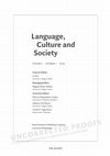 Research paper thumbnail of Language, Culture and Society: Inaugural Editorial - Issue 1: 2019