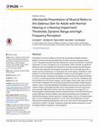 Research paper thumbnail of Vibrotactile Presentation of Musical Notes to the Glabrous Skin for Adults with Normal Hearing or a Hearing Impairment: Thresholds, Dynamic Range and High-Frequency Perception