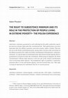 The Right to Subsistence Minimum and Its Role in the Protection of People Living in Extreme Poverty – the Polish Experience Cover Page