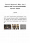 Research paper thumbnail of Francesco Buonamici, Mattia Preti e Lorenzo Gafà - una selezione dagli atti dei notaii Maltesi