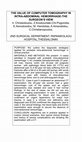 Research paper thumbnail of The value of Computer Tomography in Intra-abdominal Hemorrhage-The Surgeon's View