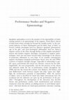 Performance Studies and Negative Epistemology Cover Page