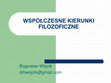 Research paper thumbnail of współczesne kierunki filoz.-cz.1