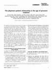 Research paper thumbnail of The Physician-Patient Relationship in the Age of Precision Medicine