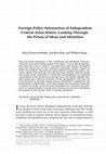 Research paper thumbnail of Foreign Policy Orientation of Independent Central Asian States: Looking Through the Prism of Ideas and Identities