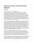 Research paper thumbnail of Common grace and the camel method revised for publication draft