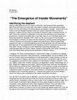 Research paper thumbnail of "The Emergence of Insider Movements" Identifying the elephant