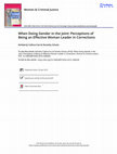 Research paper thumbnail of Women & Criminal Justice When Doing Gender in the Joint: Perceptions of Being an Effective Woman Leader in Corrections