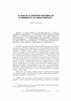 Research paper thumbnail of EL PESO DE LA TRADICIÓN SECTORIAL EN EL RÉGIMEN DE LAS OBRAS PÚBLICAS