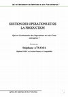 Qui est Gestionnaire des Operations au sein d'une entreprise ? Par Stéphane ATSAMA Cover Page