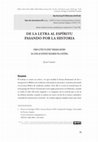 Research paper thumbnail of De la letra al espíritu pasando por la historia