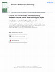 Research paper thumbnail of Culture and social media: the relationship between cultural values and hashtagging styles Culture and social media: the relationship between cultural values and hashtagging styles