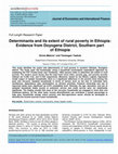 Determinants and its extent of rural poverty in Ethiopia: Evidence from Doyogena District, Southern part of Ethiopia Cover Page