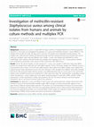 Investigation of methicillin-resistant Staphylococcus aureus among clinical isolates from humans and animals by culture methods and multiplex PCR. Cover Page