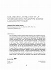 Research paper thumbnail of LeS AXeS De LA CréAtIoN et LA NAissANce de lʹiMAGiNAiRe cOMMe LANGAGe MythIque