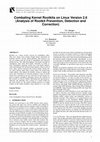 Research paper thumbnail of Combating Kernel Rootkits on Linux Version 2.6 (Analysis of Rootkit Prevention, Detection and Correction