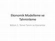 Research paper thumbnail of Ekonomik Modelleme ve Tahminleme