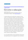 Research paper thumbnail of Governo e Educação - public