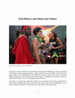 Research paper thumbnail of Oral History and Music and Culture